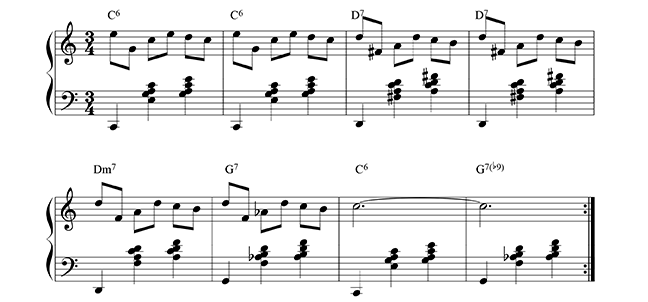 partitura de melodia com acompanhamento