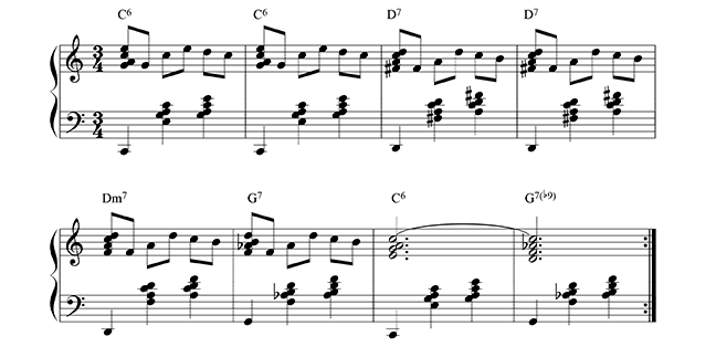 partitura de melodia com bloco