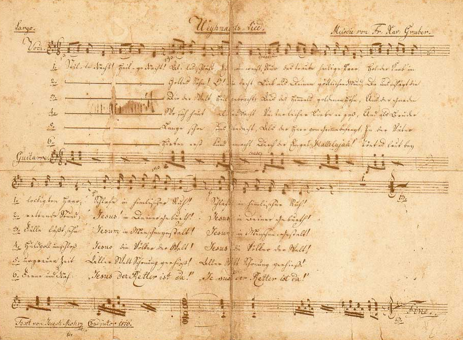 Manuscrito Noite Feliz Joseph Mohr