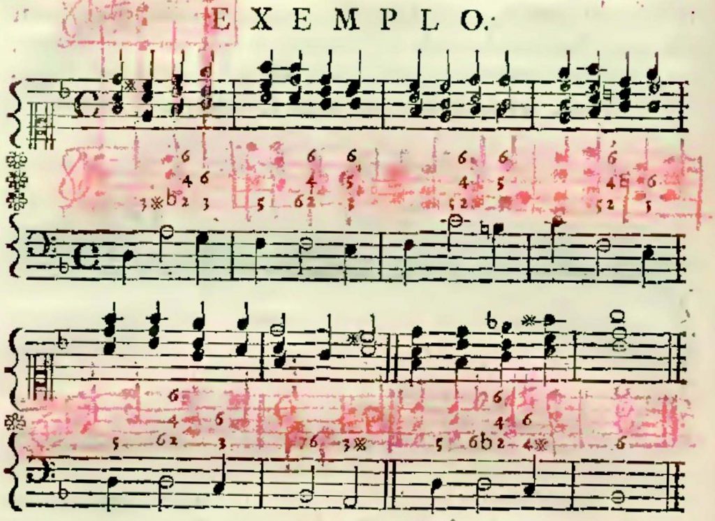 Partitura de um baixo contínuo